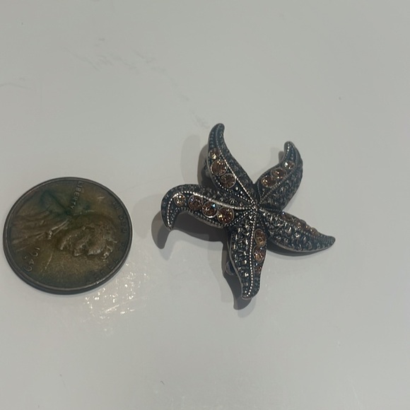 Starfish broach brooch silver gems sparkle jewelry vintage vibes - Picture 5 of 5